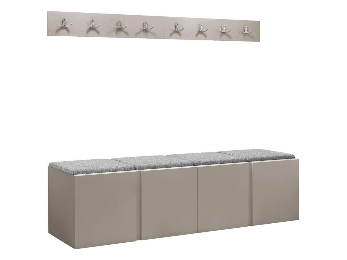 GARDEROBEN-SET Orion VII - Kaschmir/Hellgrau, Holzwerkstoff/Kunststoff (168/42/46cm) - MIRJAN24