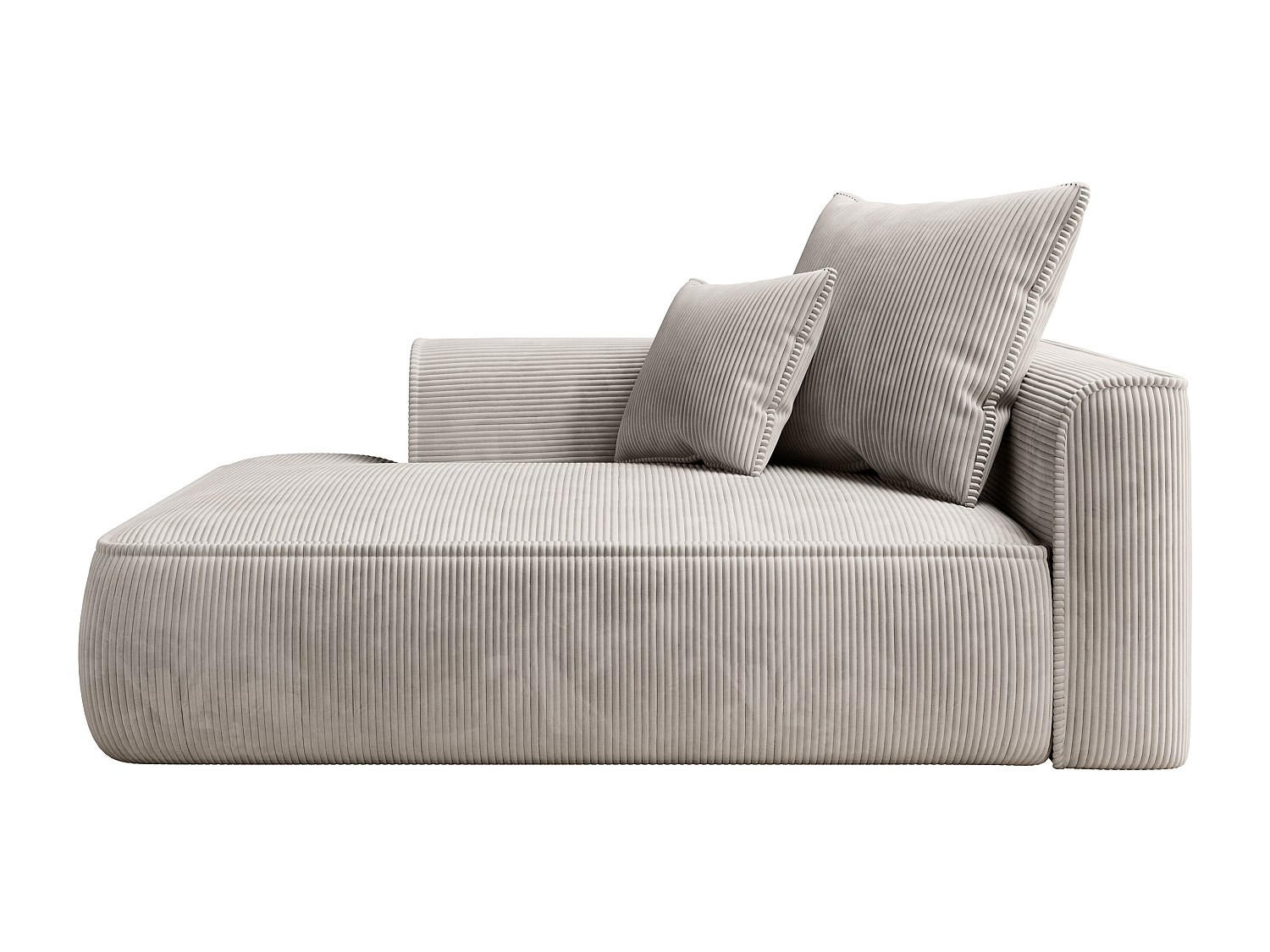 RECAMIERE ohne Schlaffunktion - 1 Person - Stoff, Samt - Beige - - Beige, Textil (180/67/115cm) - Vente-Unique