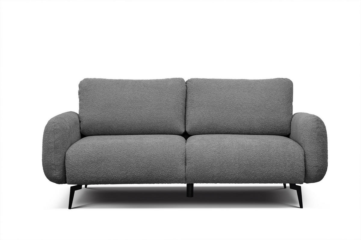 SOFA FEBE 3-Sitzer, grau - Schwarz/Grau, Holz/Textil (190/82/96cm) - Courtois Laville