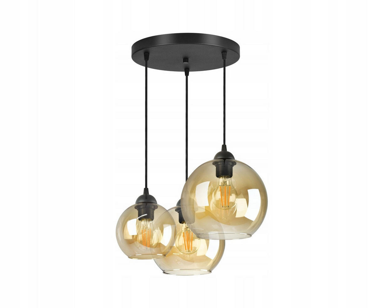 PENDELLEUCHTE HAGEN - Transparent/Schwarz, Glas/Metall (45/45/80cm) - kiki design