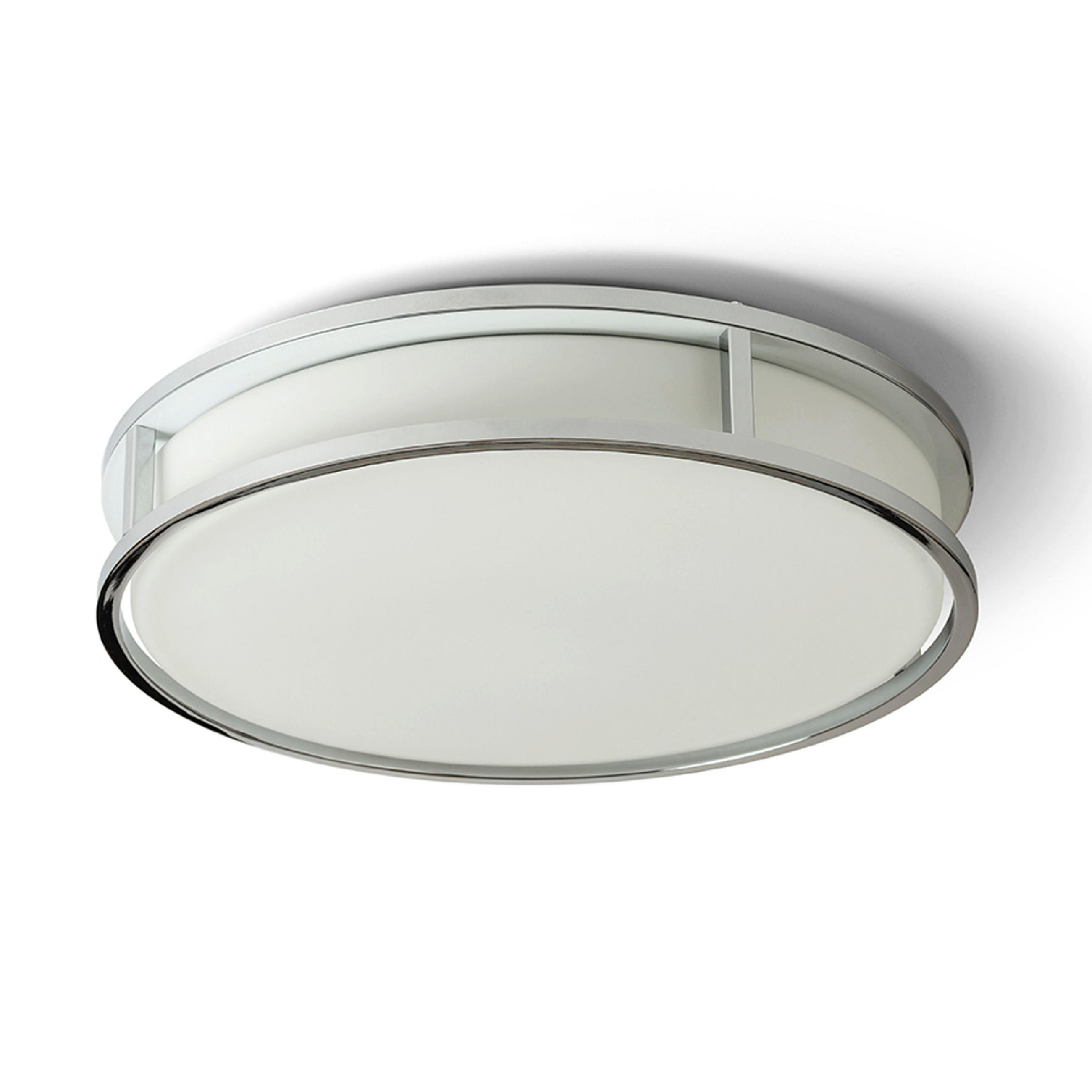 DECKENLEUCHTE GRANDE LED 35 Opalglas 24 W IP44 - Chromfarben, Glas (37.5/37.5/86cm) - Rendl