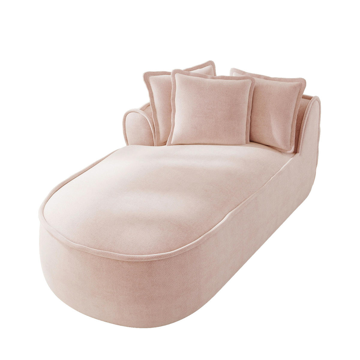RÉCAMIERE linke Chaiselongue mit Kissen, DE-42643, Pink - Pink, Textil (164/67/92cm) - ComfortXL