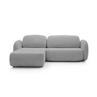 ECKSOFA OLIO L-Form Schlaffunktion mit Bettkasten, lose Rückenkissen, freistehend, LINKS 174x248 cm Silver-coloured - Grau, Holz/Textil (174/248cm) - DomoHome