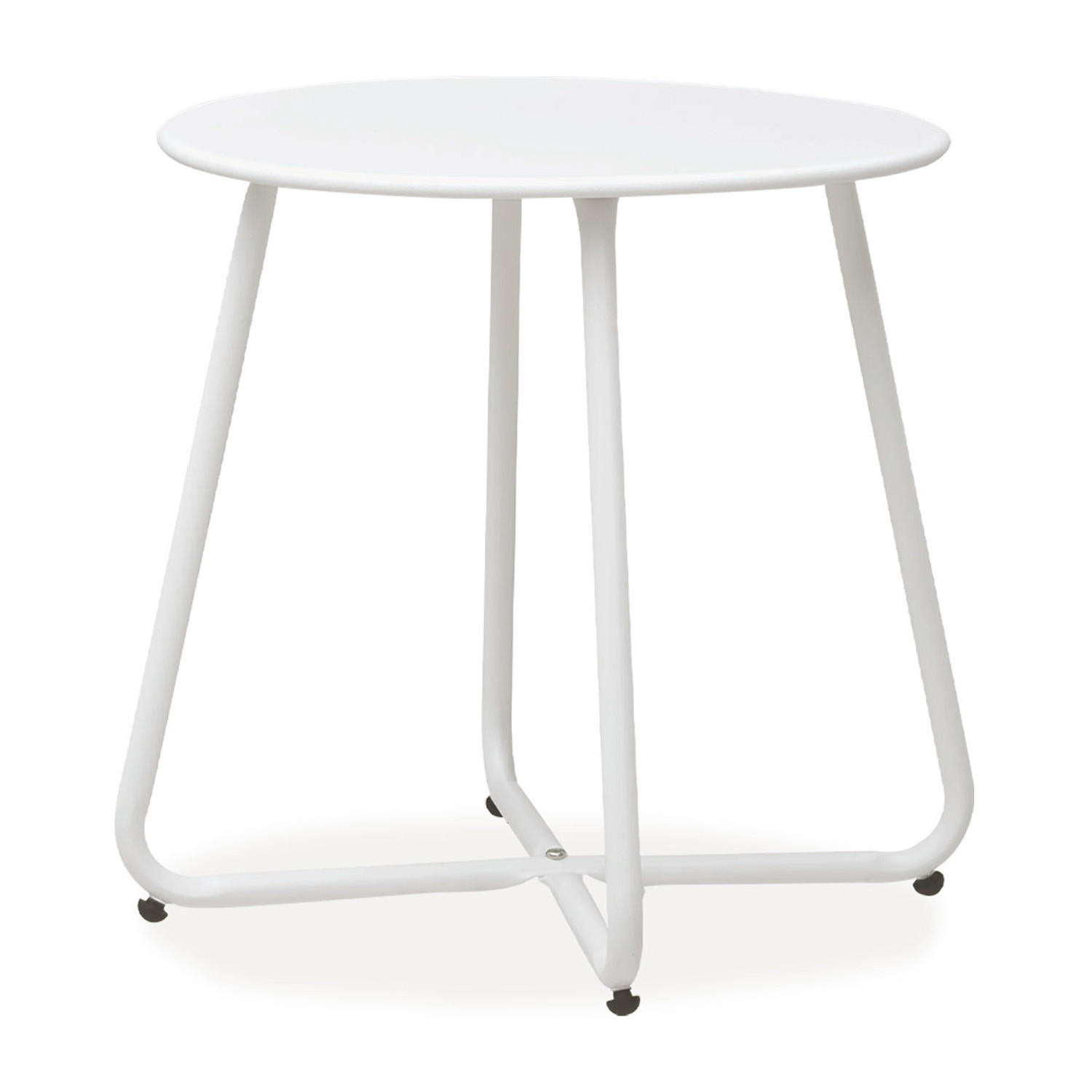 BEISTELLTISCH rund Metall Weiß - Weiß, Metall (45/44/45cm) - Homestyle4u