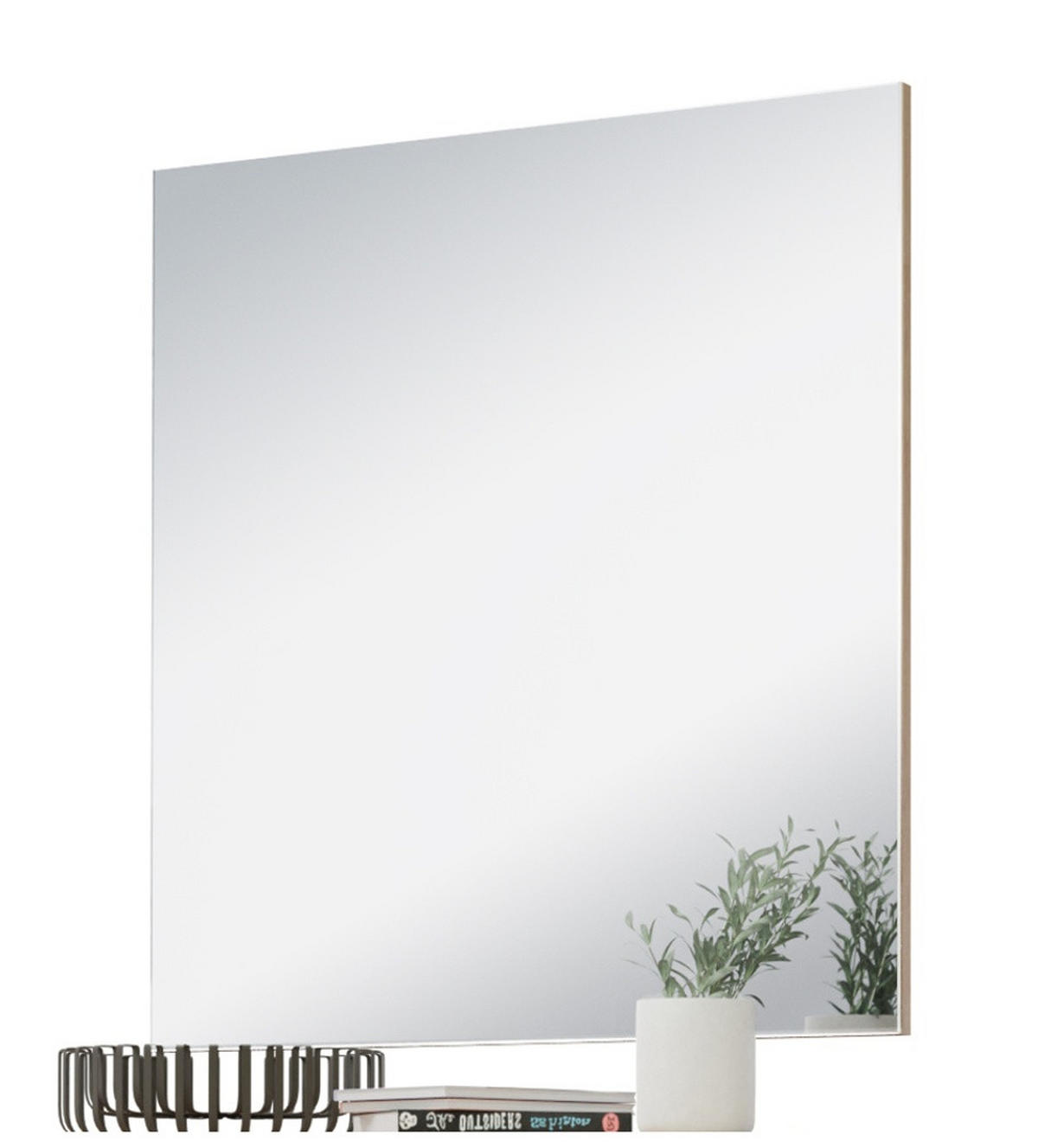 WANDSPIEGEL Eiche, Garderobenspiegel 76 cm für Flur und Diele - Eichefarben/Grau, Holzwerkstoff (76/80/2cm) - Inn.Furn