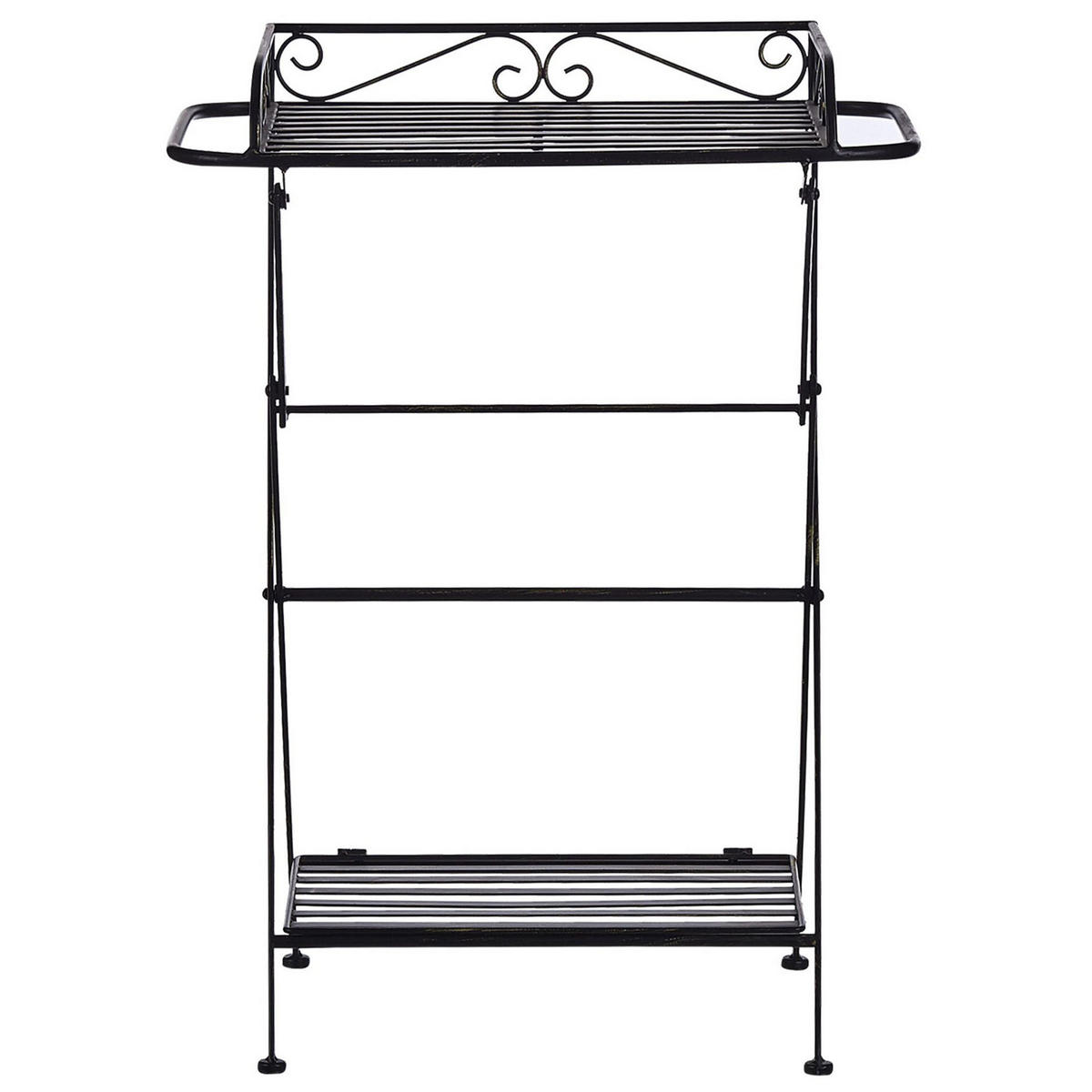 GARTENTISCH Metall Schwarz Ancud - Schwarz, Metall (35/53/73cm) - Beliani