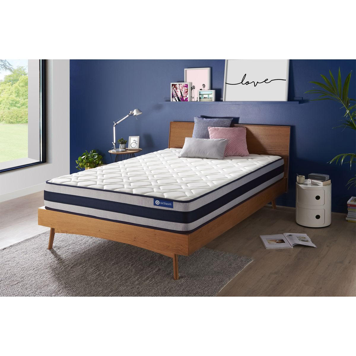 MATRATZE Actiflex ergo Taschenfederkern und Memory-Schaum 130 x 200 cm h4 - Weiß, Textil (130/200cm) - ACTISOM