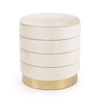 SITZHOCKER mit Stauraum Creme - Creme, Textil (40/45/40cm) - RAUMHIRSCH FURNITURE