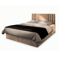 BOXBETT BRES 160x200 cm mit Matratze und Topper - Beige - Beige, Holz (160/200cm) - MASSENO