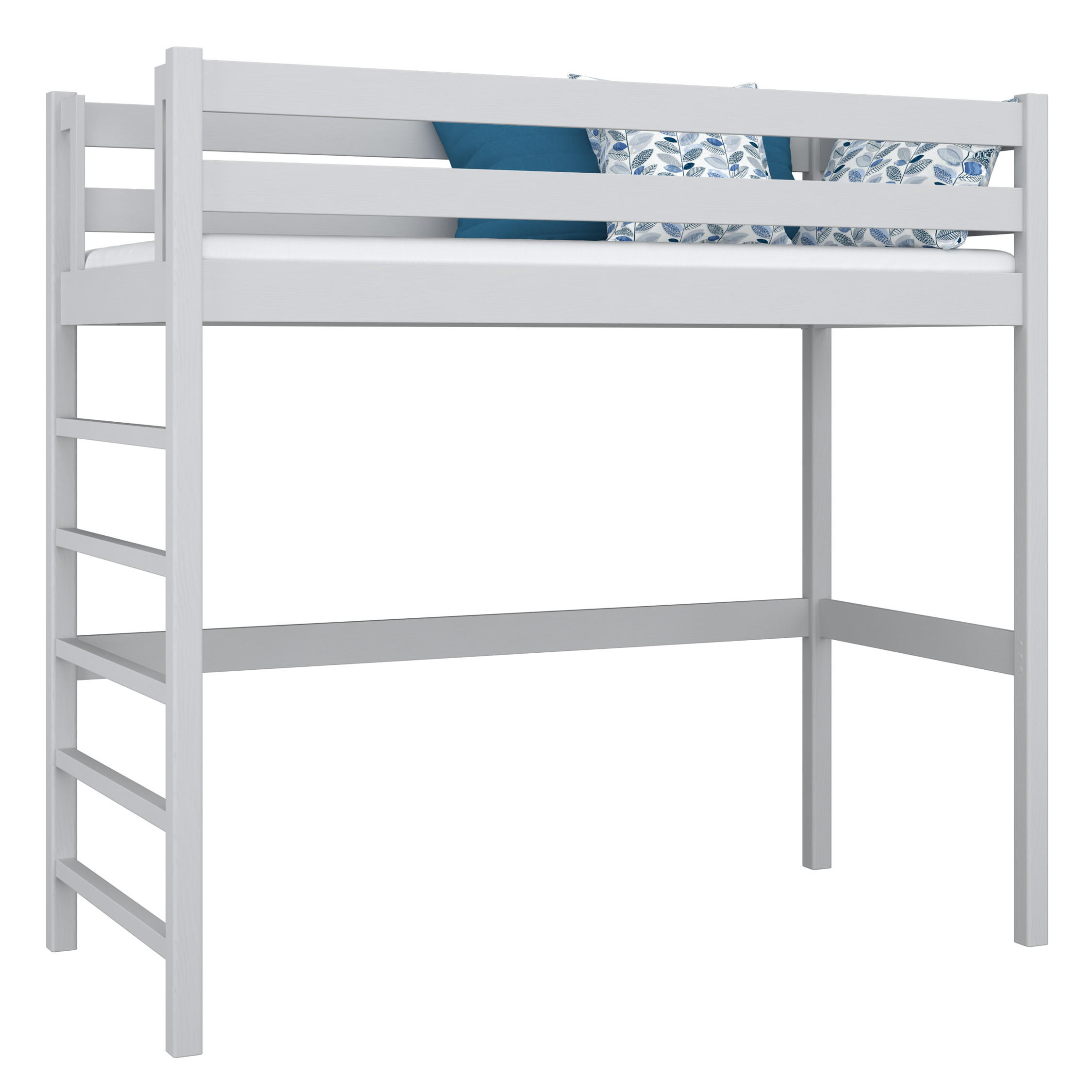 N-Wood Hochbett Grau 120x200 cm