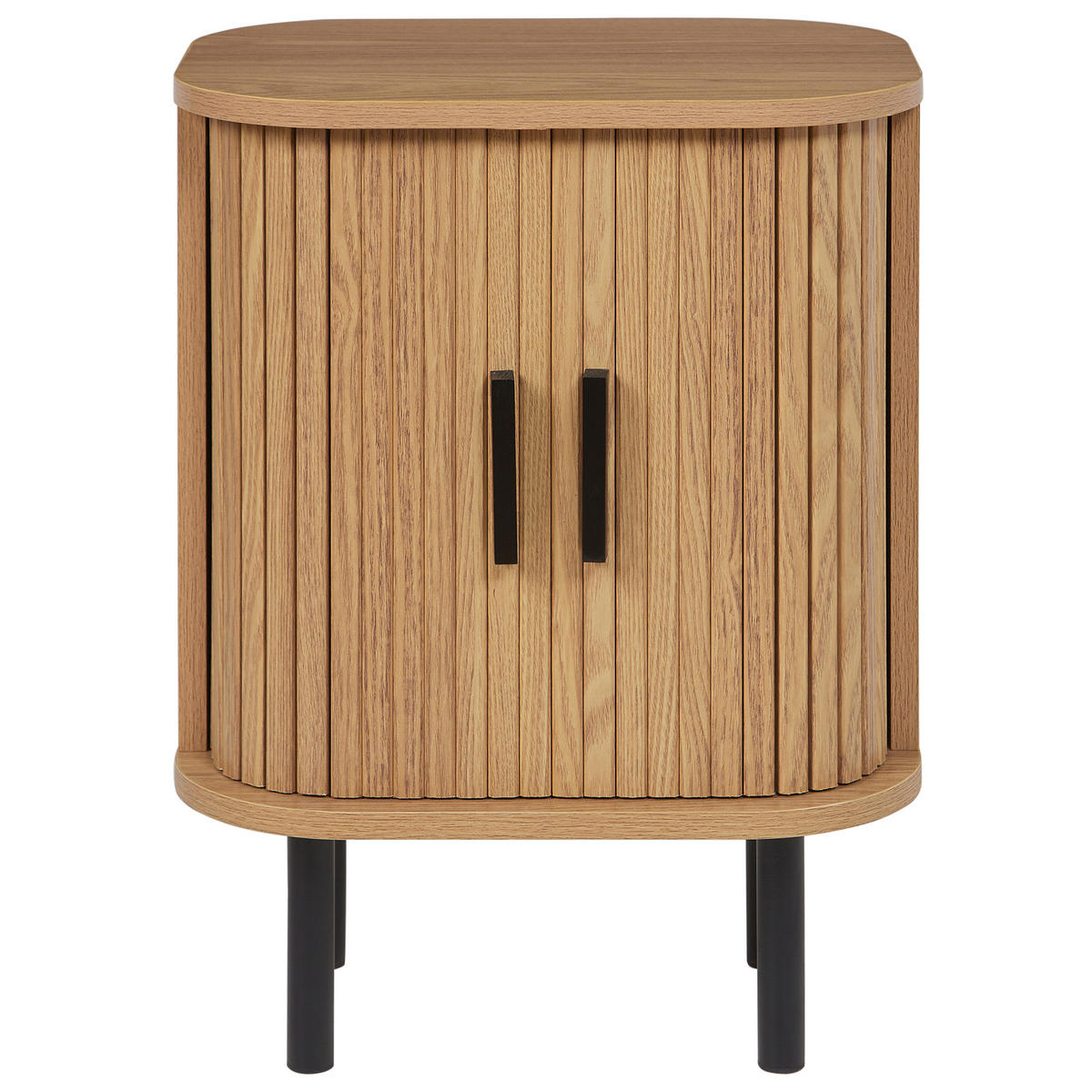 BEISTELLTISCH helles Holz/schwarz Bradley - Hellbraun/Schwarz, Holzwerkstoff (30/40/55cm) - Beliani