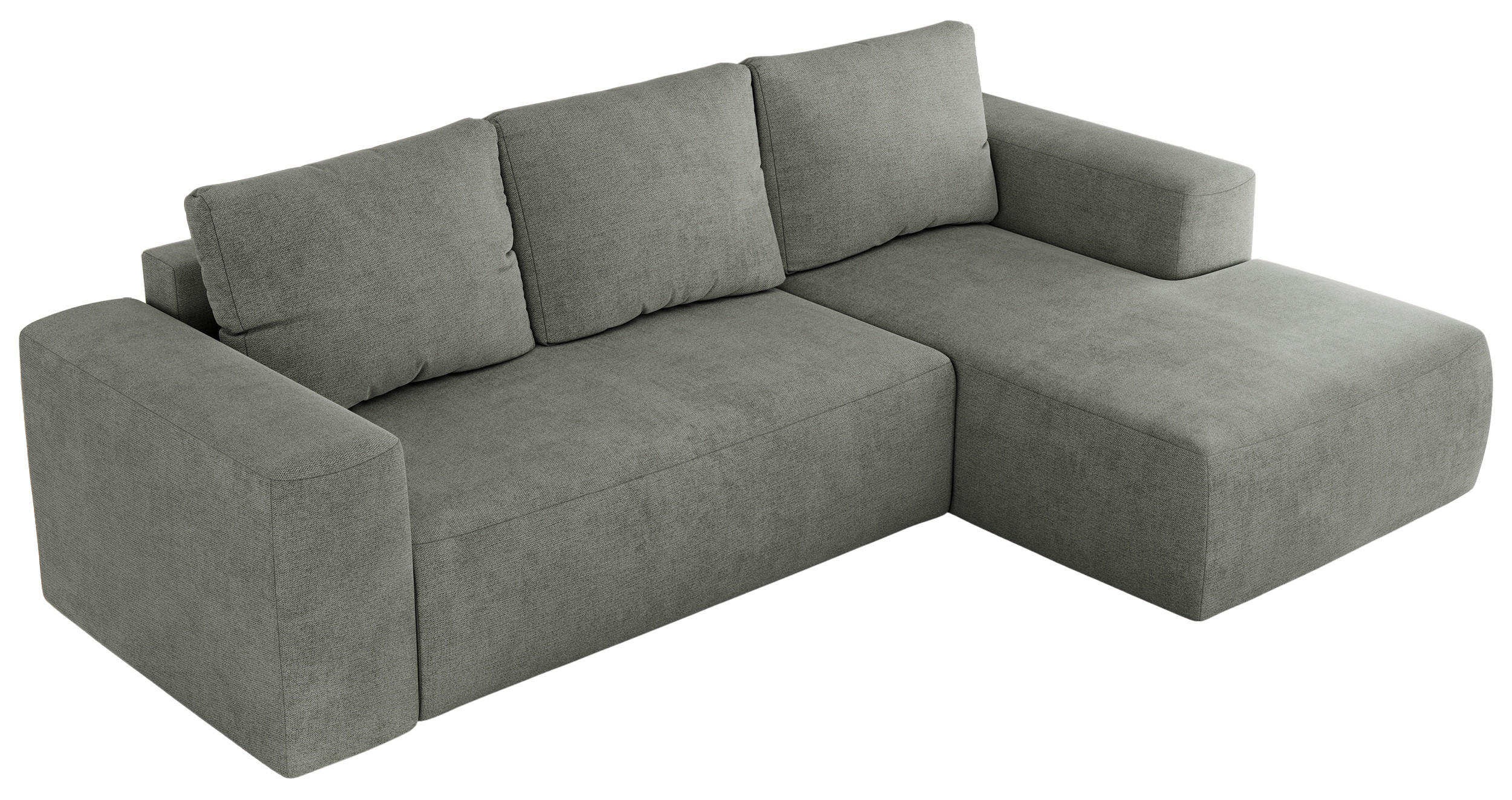ECKSOFA TRENTINO L Grau Stukture - Rechts - Schwarz/Grau, Textil (164/266cm) - MKS