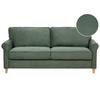 3-SITZER-SOFA Cord dunkelgrün Ronneby - Hellbraun/Grün, Textil (190/88/78cm) - Beliani