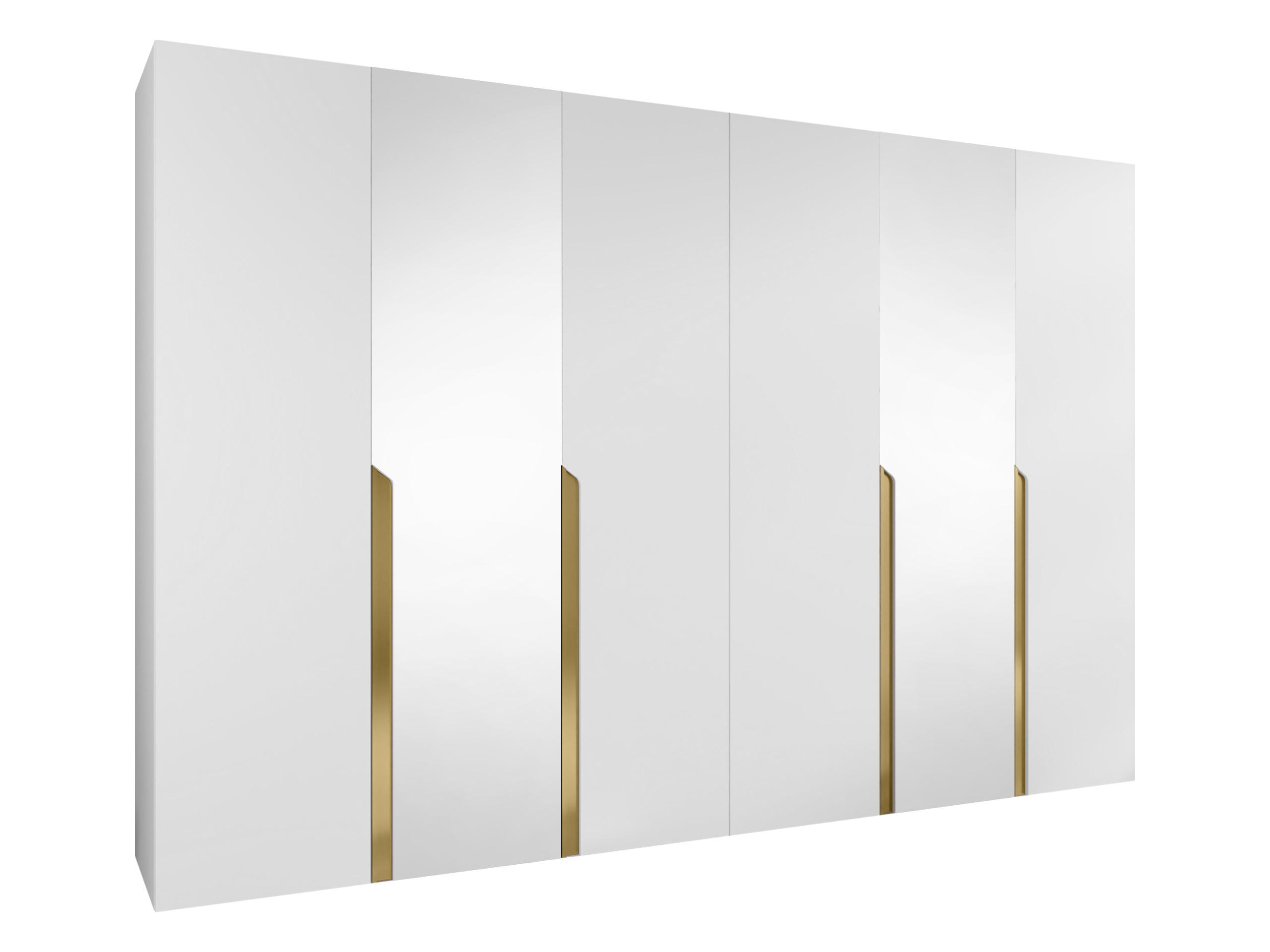 MIRJAN24 DREHTÜRENSCHRANK Weiß, Gold 300cm × 52cm × 202cm