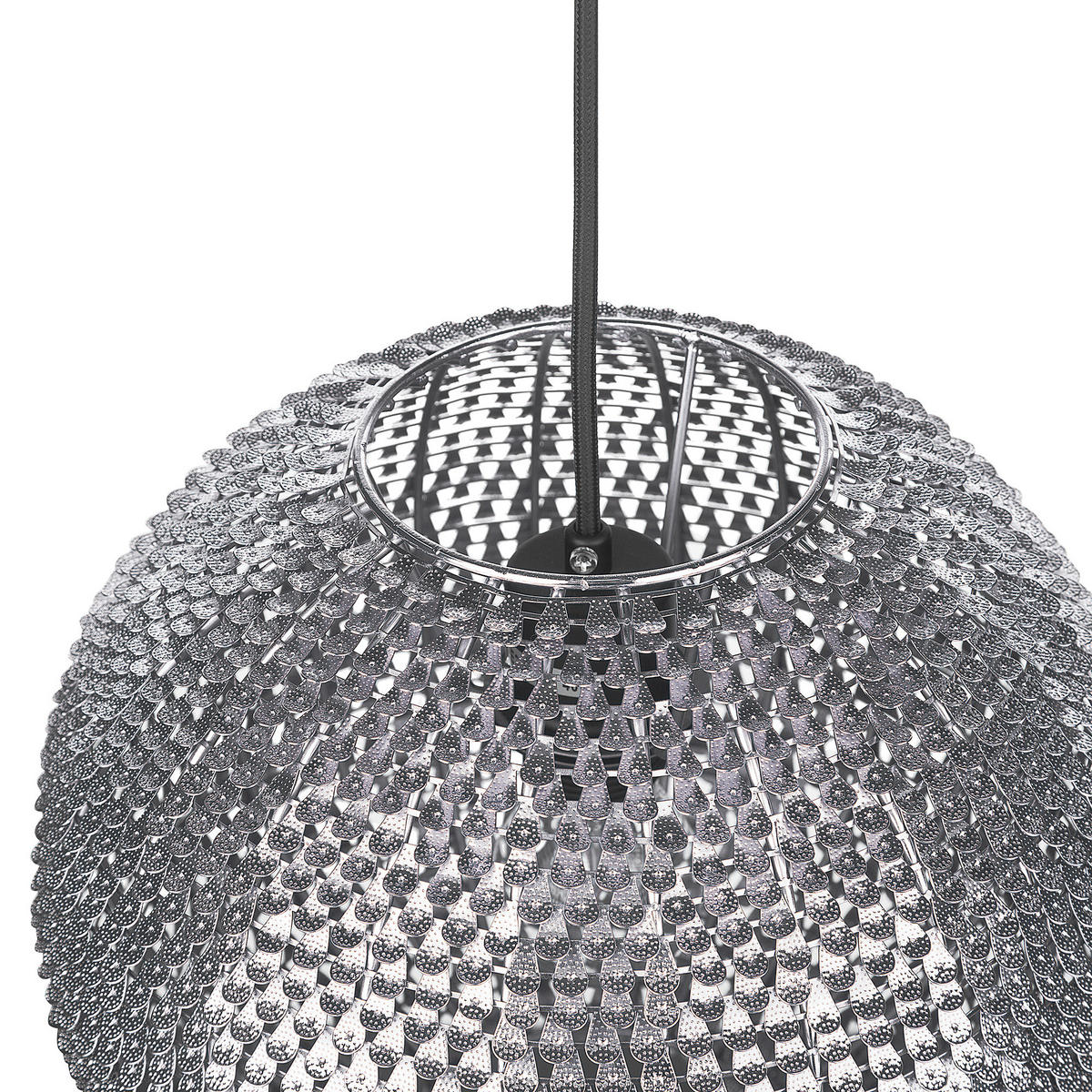 HÄNGELEUCHTE Seine 30x30x23 cm - Silberfarben, Metall (30/30/23cm) - Beliani