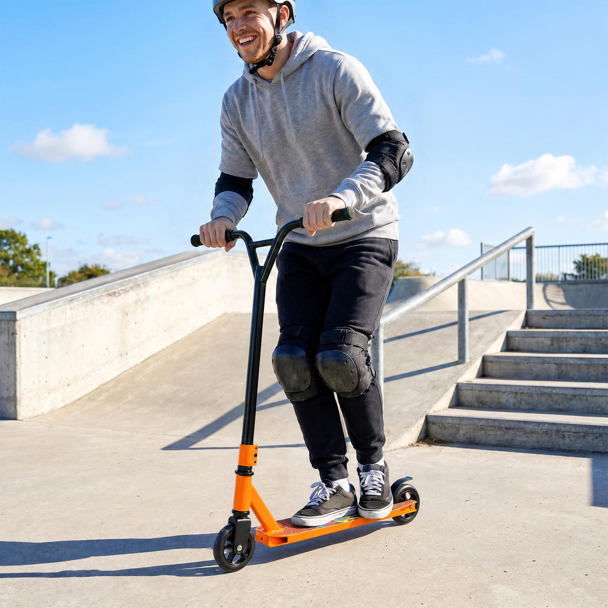 STUNTSCOOTER Aluminium Stahl Orange - Orange, Metall (65/48/82cm) - SPORTNOW