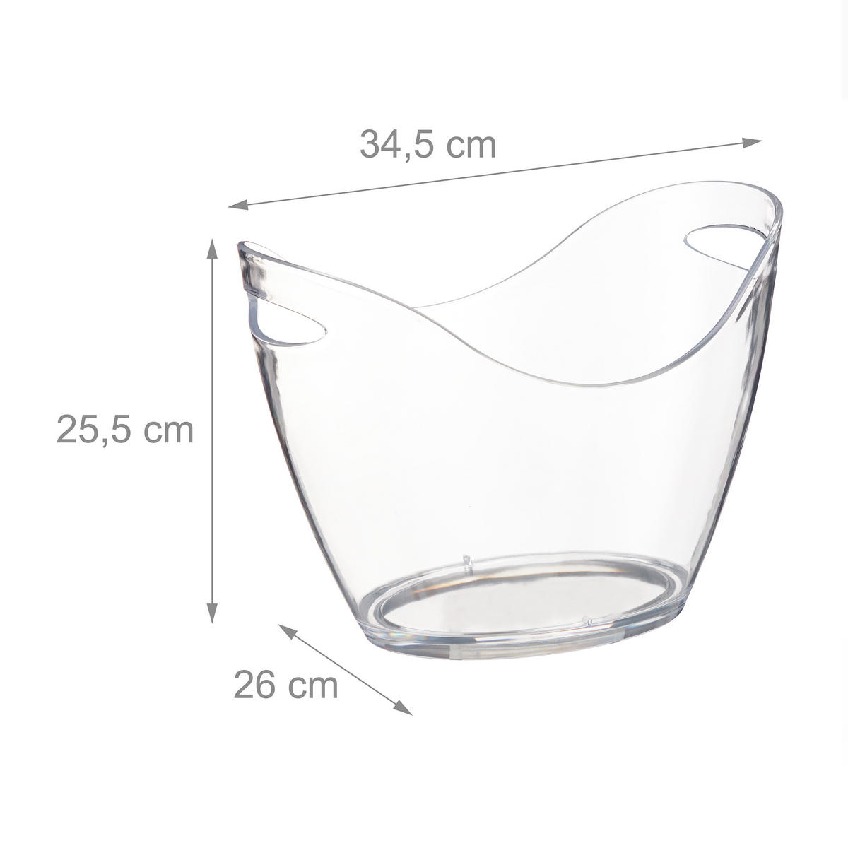 GETRÄNKEKÜHLER - Transparent, Kunststoff (34.5/25.5cm) - Relaxdays