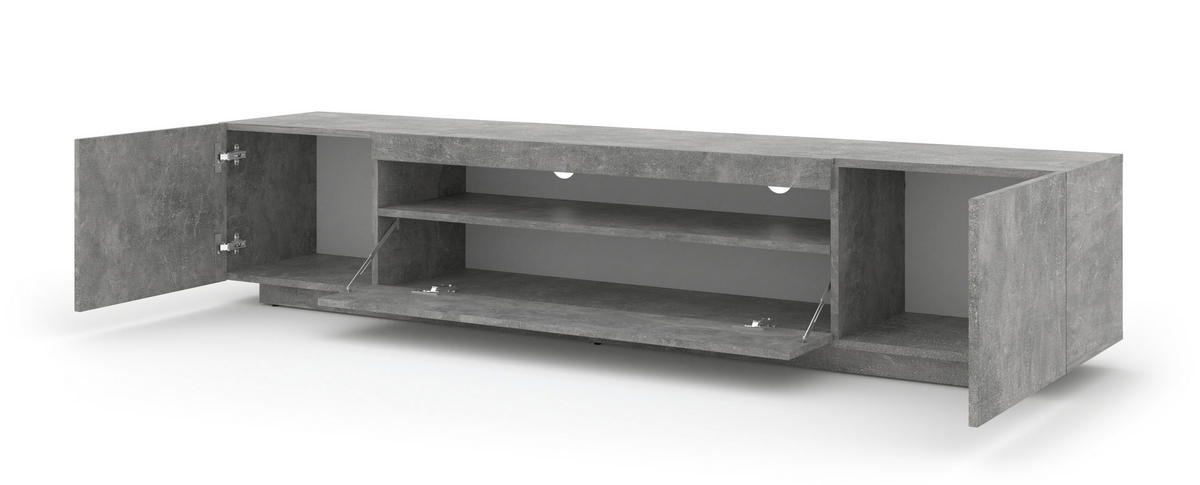 TV LOWBOARD Beton 200/42/37 - Grau, Holzwerkstoff (200/42/37cm) - RAUMHIRSCH FURNITURE