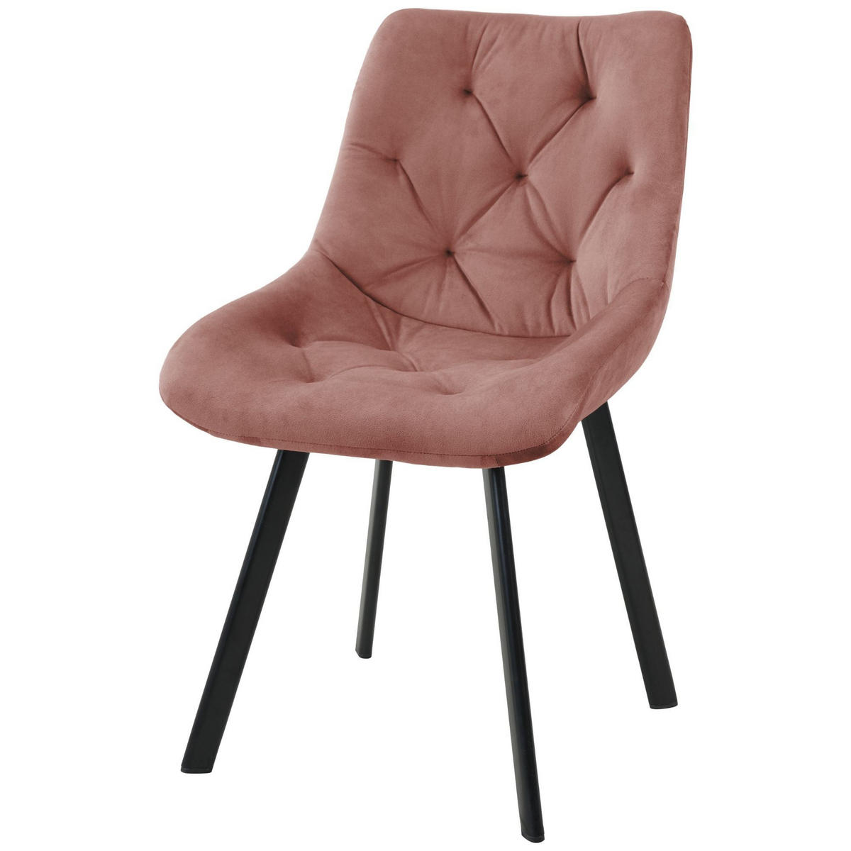POLSTERSTUHL, Samt, Metallbeine Rosa 50/90/58,5 - Rosa, Textil (50/90/59cm) - RAUMHIRSCH FURNITURE
