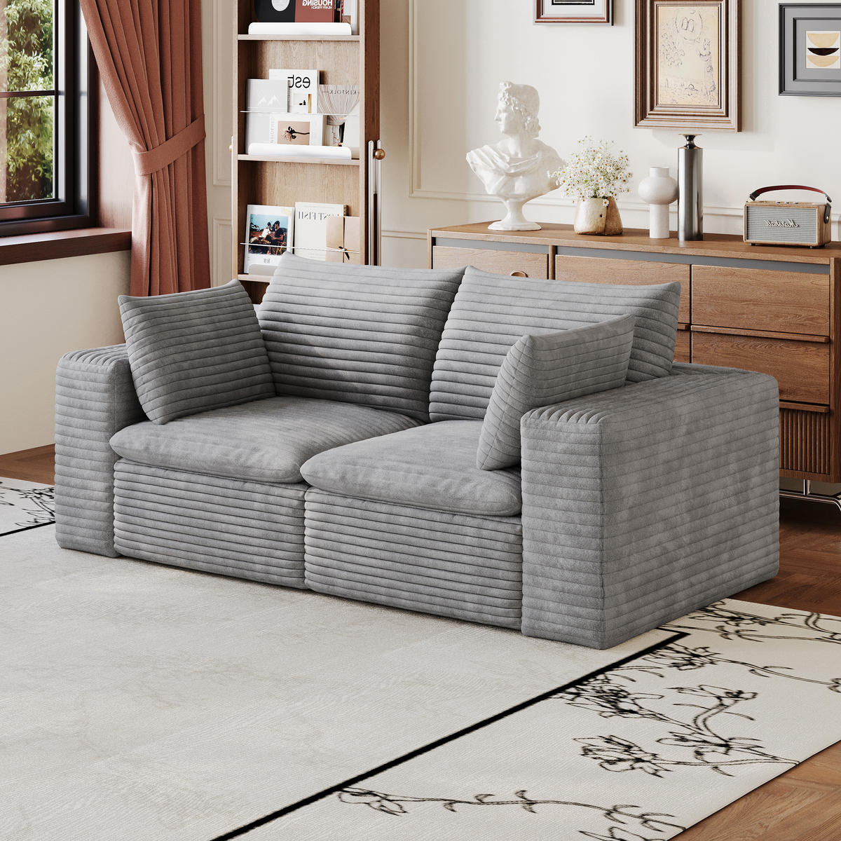 2-SITZER-SOFA DE-34773 mit abnehmbare Polsterung Grau - Grau, Textil (90/60/180cm) - ComfortXL