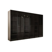 KLEIDERSCHRANK, Sandbeige / Antisol Glas, 300 x 200 x 51 cm - Sandfarben/Schwarz, Holzwerkstoff (300/200/51cm) - 3XE LIVING