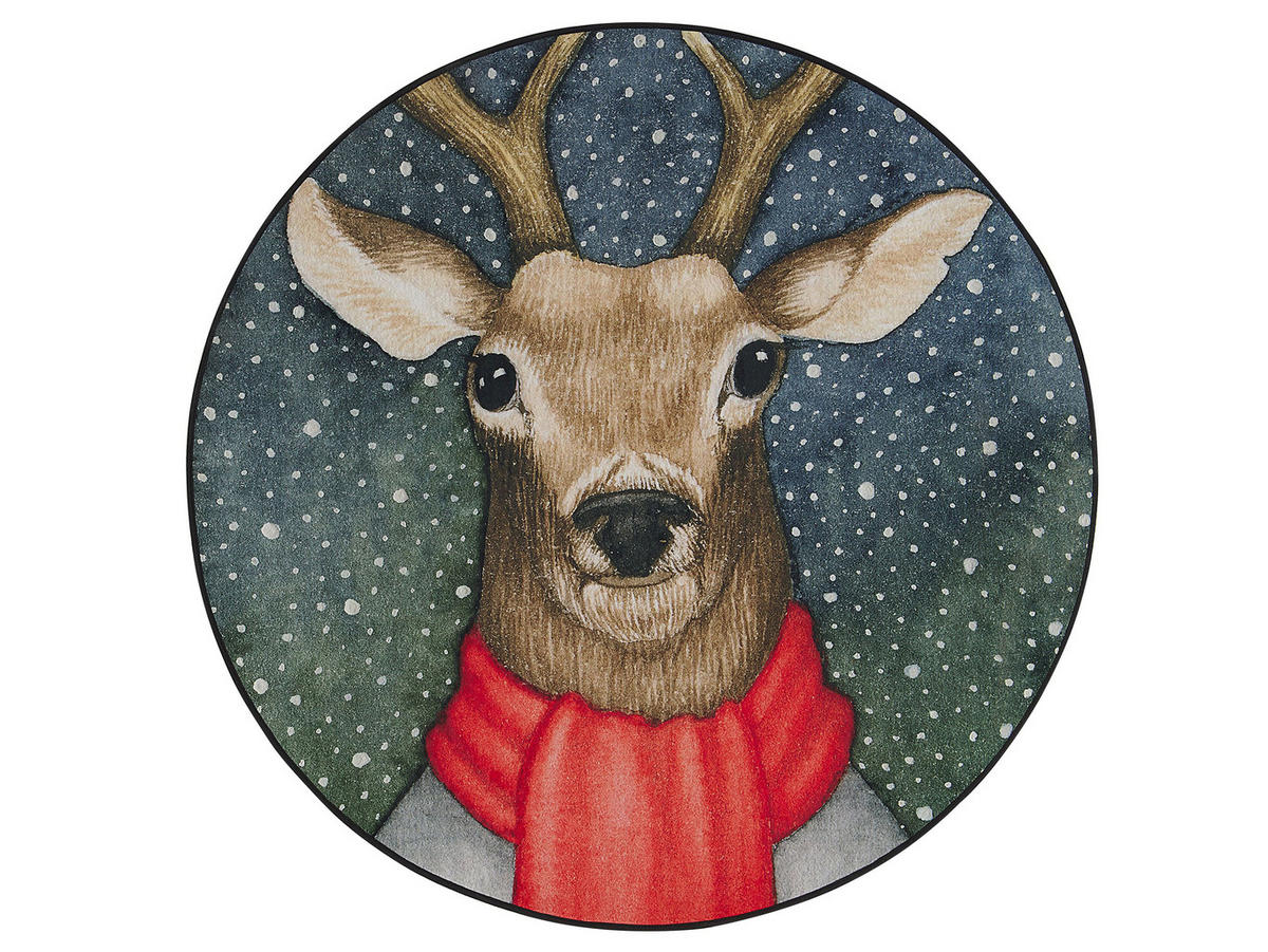 KURZFLOR-TEPPICH Eregli 140/140 cm - Multicolor, Kunststoff (140/140cm) - Beliani