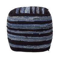SITZWÜRFEL Texas blau gestreift, 40/40/40 cm - Blau, Textil (40/40/40cm) - Homescapes