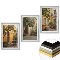 WANDBILDER 3er Set - 40x60 cm Silberner Rahmen - Garten-Zitrus-Sonne - Silberfarben, Kunststoff (40/60cm) - ArtPrintCave