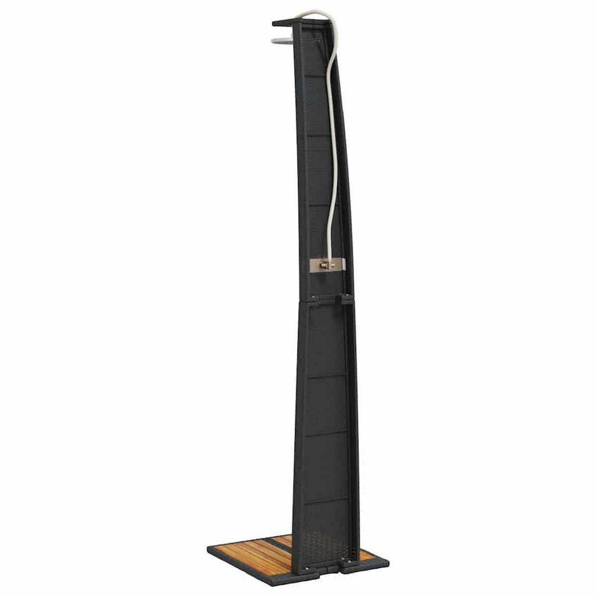 GARTENDUSCHE Schwarz 55/60/224 Cm Poly Rattan Und Akazienholz - Schwarz, Holz (55/224/60cm) - vidaXL