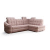 ECKSOFA KONGO RBN09, Eckcouch in L-Form mit Schlaffunktion, Farbe: Rosa, Velourstoff, Ottomane Rechts - Rosa, Textil (260/180cm) - O-Sofa