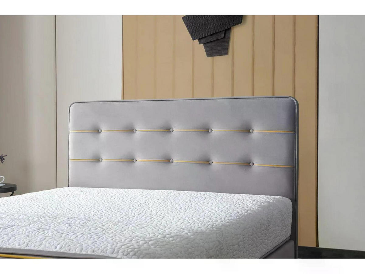 POLSTERBETTSET Flexfit 140x200 Grau - Grau, Textil/Metall (140/200cm) - Villa Möbel