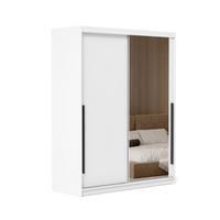 SCHIEBETÜRENSCHRANK SILENTE 160 cm mit Einlegeböden und Kleiderstange - Weiß, Holzwerkstoff (160/205/60cm) - Idohome