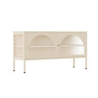 TV-SCHRANK 115 cm, Ekru - Weiß, Metall (35/60/115cm) - Oviala