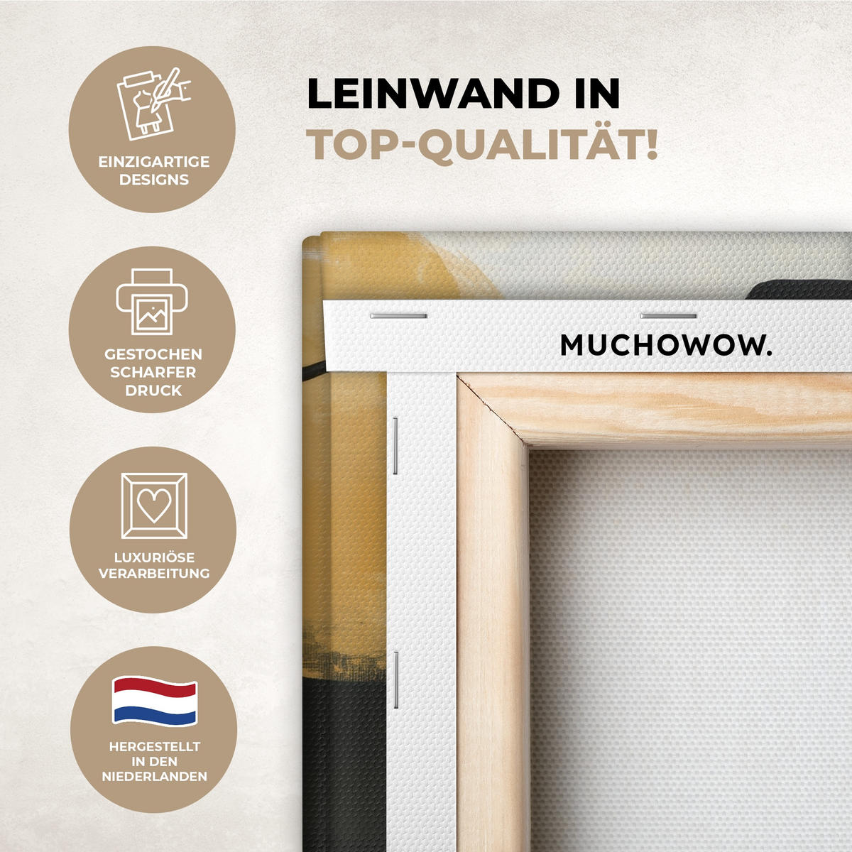 LEINWANDBILD Farbe - Abstrakt - Farben 30x20 cm - Currygelb, Textil (30/20cm) - MuchoWow