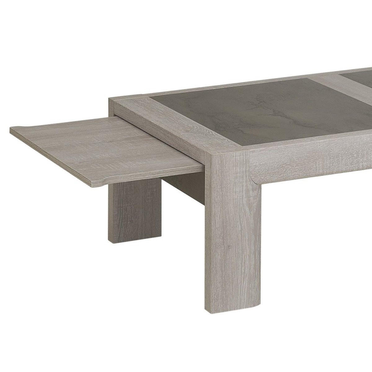 COUCHTISCH mit ausziehbarer Platte - Französische Herstellung - 65/120/37 cm - Eichefarben, Holzwerkstoff (65/120/37cm) - Calicosy