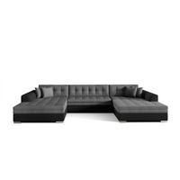 WOHNLANDSCHAFT VENTO U-Form – Großzügiges Ecksofa mit Schlaffunktion & Kissen 359 cm - Schwarz, Kunststoff (359/78/165cm) - Wohnideebilder