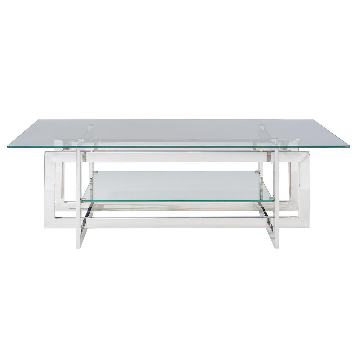 COUCHTISCH - Glas / Metall - Transparent / Silber - Silberfarben, Glas/Metall (65/120/40cm) - home24
