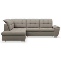 ECKSOFA Jamaal Taupe linksseitig - Taupe/Schwarz, Textil (258/212cm) - Selsey