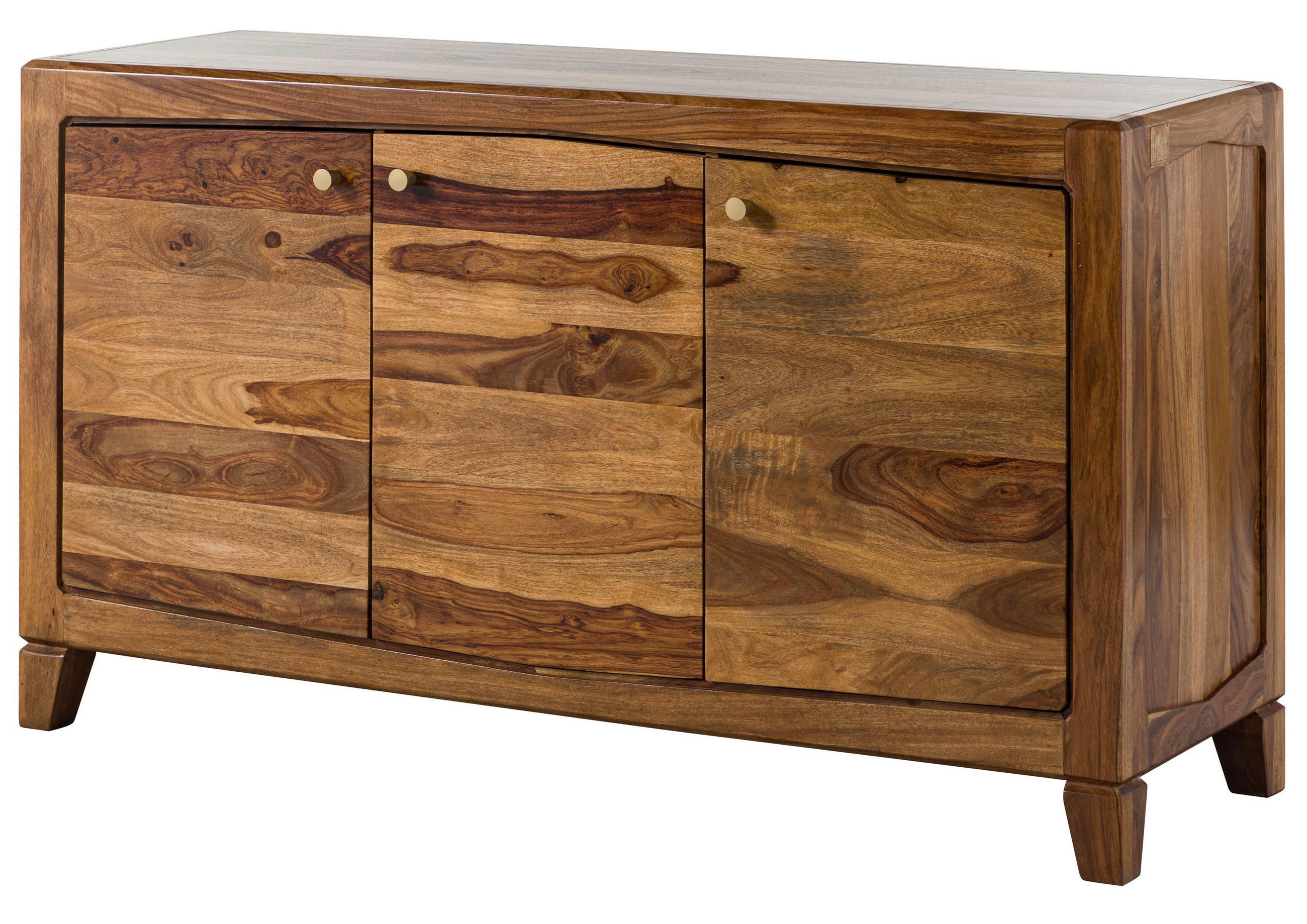 SIDEBOARD Sheesham 140x45x80 braun lackiert ANCONA #121 - Braun, Holz (140/80/45cm) - Massivmoebel24