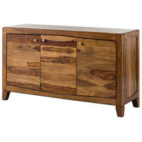 SIDEBOARD Sheesham 140x45x80 braun lackiert ANCONA #121 - Braun, Holz (140/80/45cm) - Massivmoebel24