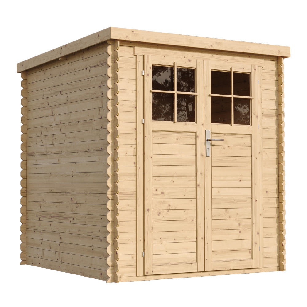 HOLZ-GARTHENHAUS mit hochwertige abschließbare Tür B204xL204xH202 cm/ 3.53 m2 M309F - Beige, Holz (204/200/204cm) - Timbela