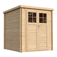 HOLZ-GARTHENHAUS mit hochwertige abschließbare Tür B204xL204xH202 cm/ 3.53 m2 M309F - Beige, Holz (204/200/204cm) - Timbela