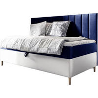 KINDERBETT MAYA 2 - Dunkelblau/Weiß, Holzwerkstoff (92/202cm) - Meblini