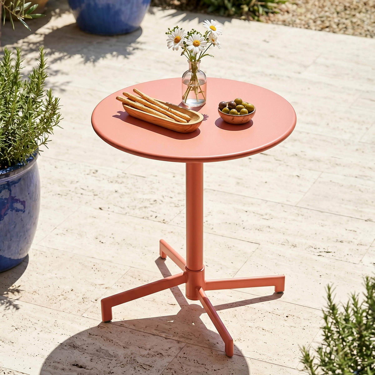 GARTENSET 3-tlg., Tonfarbe - Pink, Metall - Oviala
