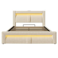 POLSTERBETT PANG-B8F4T2 160/200 cm Beige - Beige, Holz/Fell - PANGIVO