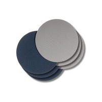 UNTERSETZER - Veganes Leder - Grau / Blau - doppelseitig - ø 10 cm - 6 Stück - Blau, Kunststoff (2/10cm) - Cookinglife