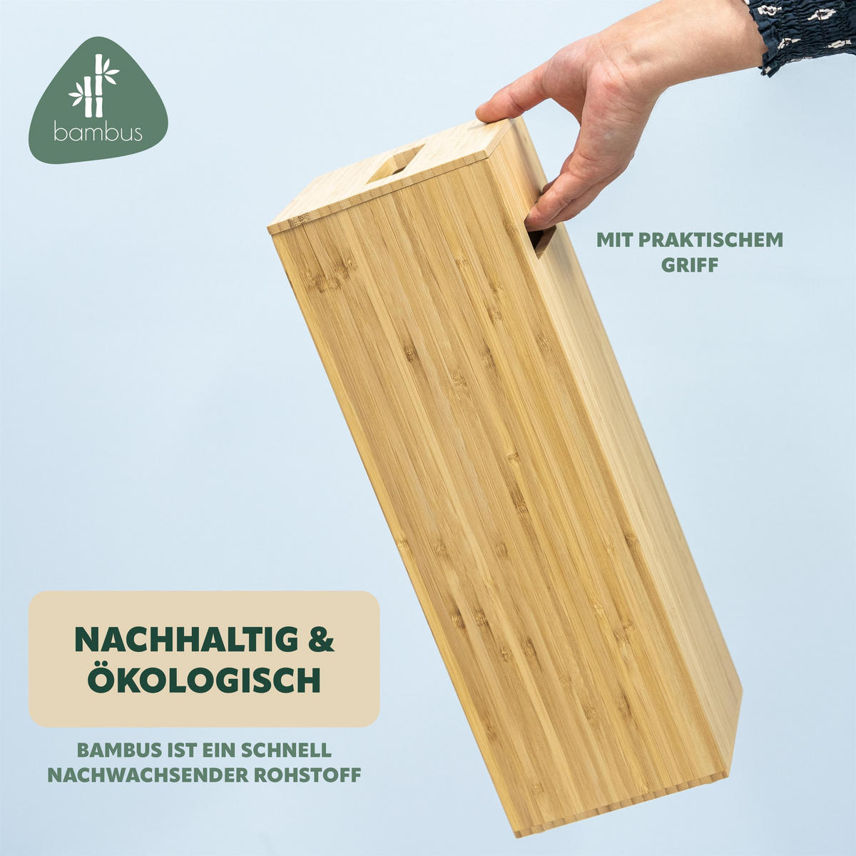 TOILETTENPAPIERHALTER, für 4 Ersatzrollen, Bambus - Braun, Holz (14.5/42/14.5cm) - eluno