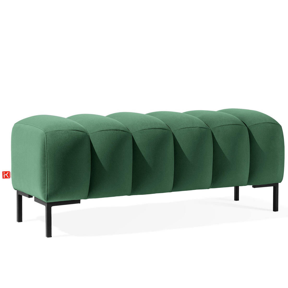 SITZHOCKER Polsterhocker PECCO, Veloursstoff - Dunkelgrau/Schwarz, Holz/Textil (120/50/50cm) - KONSIMO®