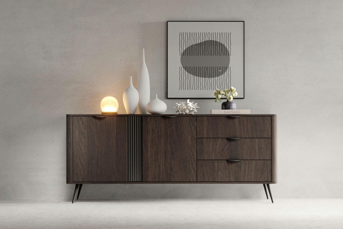 SIDEBOARD VERIS Braun 195x38x81 cm - Braun, Holzwerkstoff (195/81/38cm) - FURNLUX