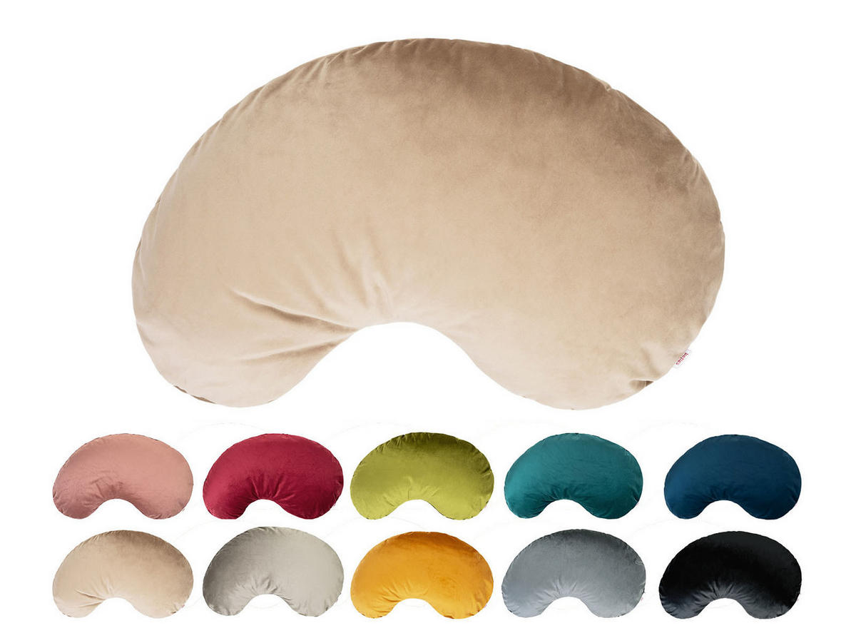 XL-KISSEN-BOHNE Samt&Sonders braun-beige 70/45 cm - Beige, Textil (45/70cm) - beties Heimtextil